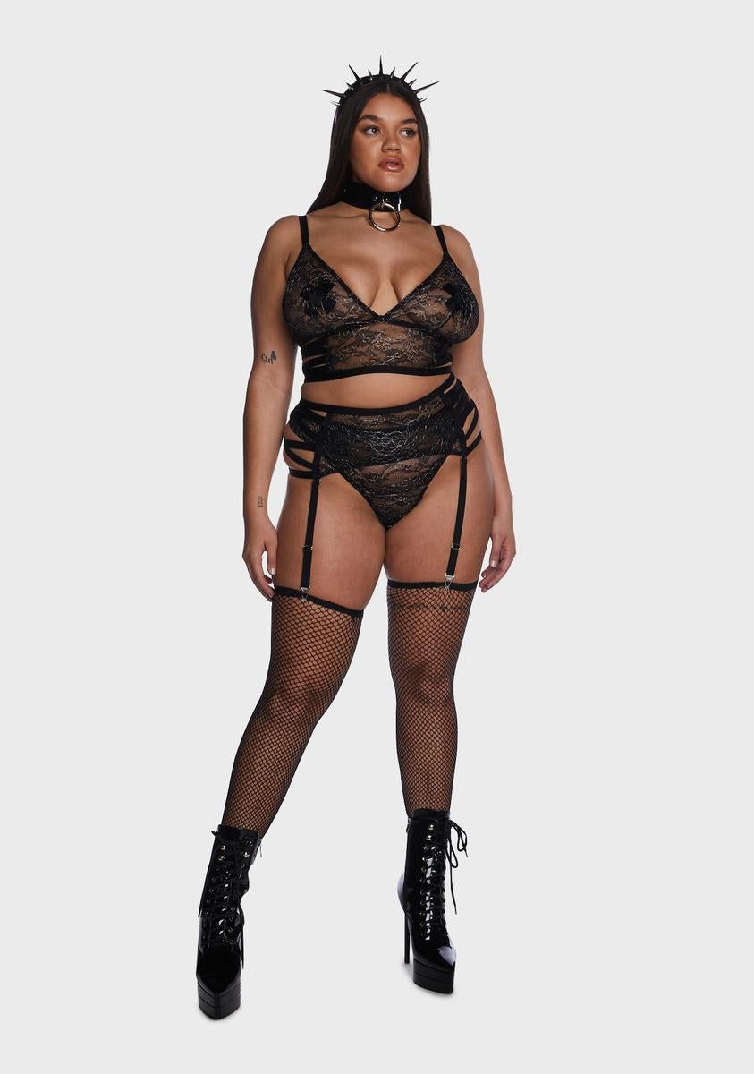 Plus Night Just For Me Lace Lingerie Set sold by Dolls Kill product image thumbnail 5