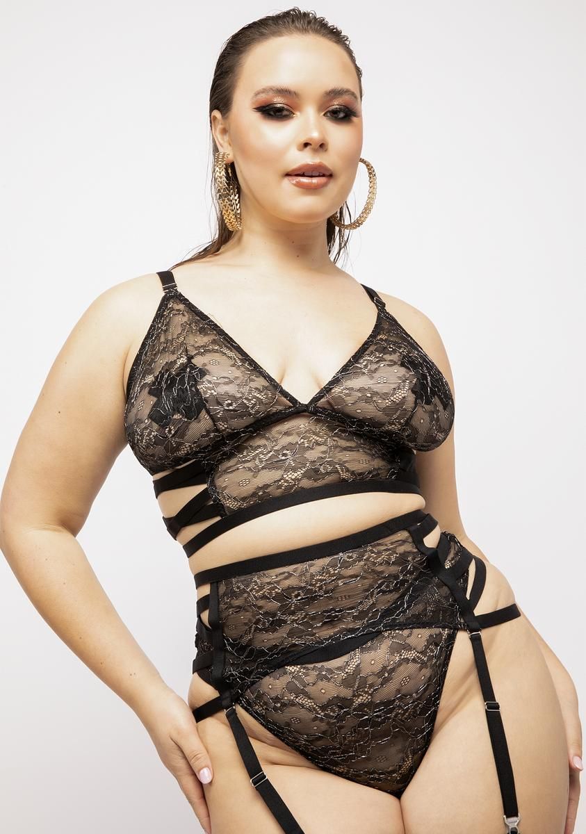 Plus Night Just For Me Lace Lingerie Set sold by Dolls Kill