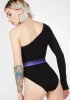 One Sleeve Black Bodysuit sold by Dolls Kill
