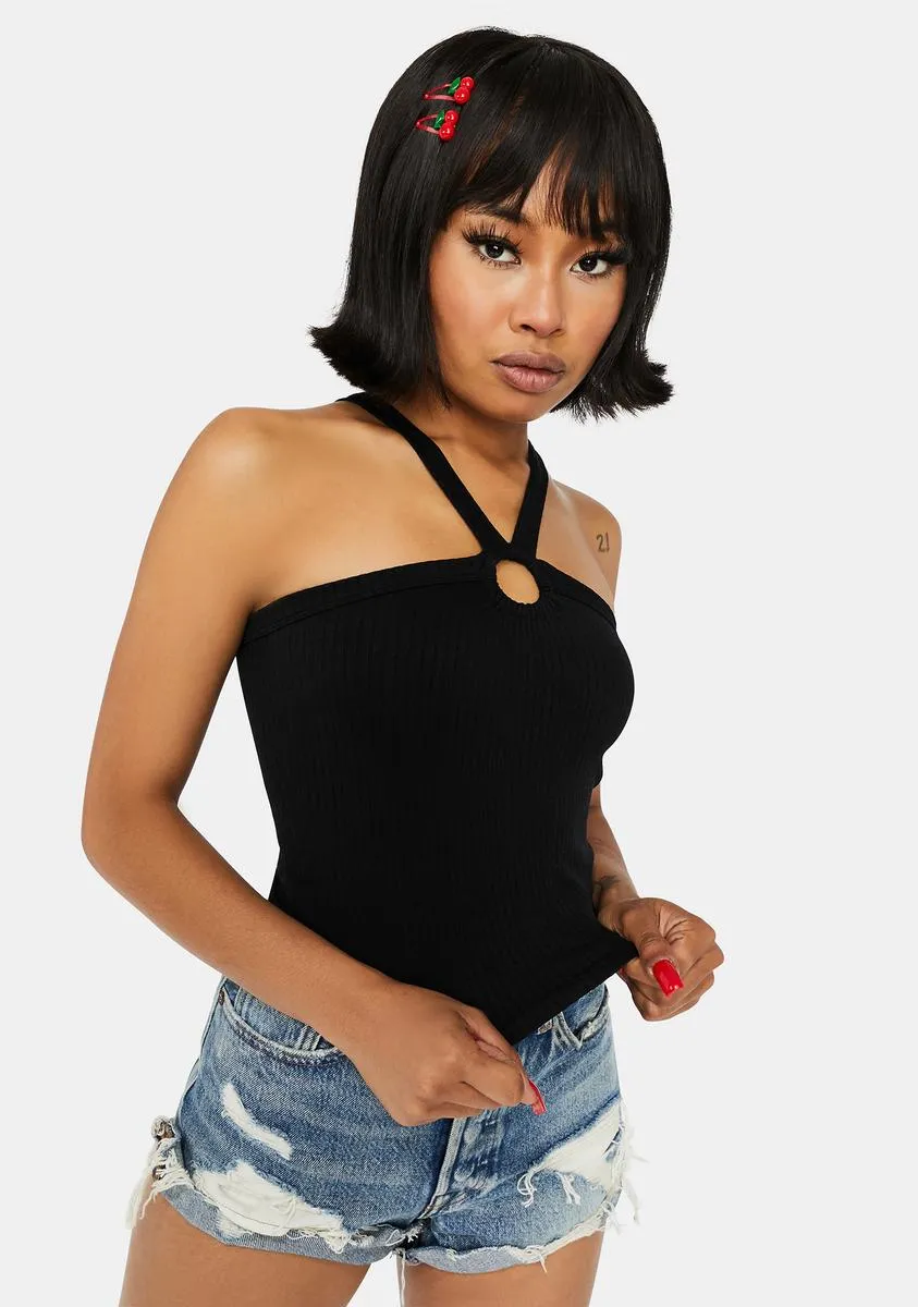 Perfect Ten O-Ring Halter Top sold by Dolls Kill