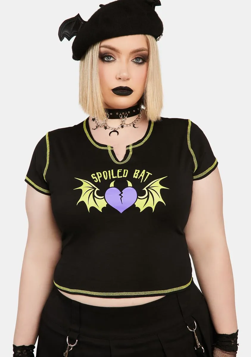 Plus Angsty As Ever Crop Tee sold by Dolls Kill