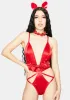 Ambra Plunging Teddy With Heart Charm sold by Dolls Kill