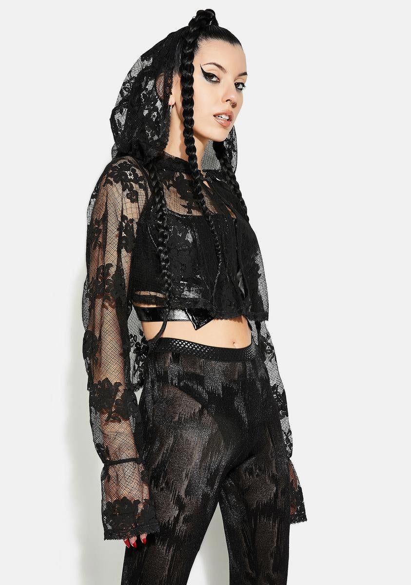 Goth Lace Sunscreen Shirt sold by Dolls Kill product image thumbnail 2