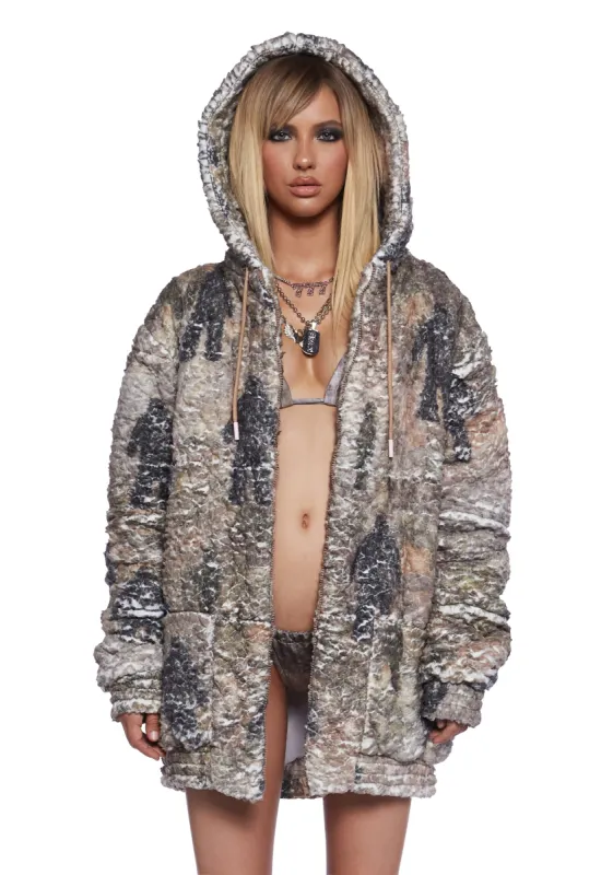 No Sign Puffer Fleece Jacket sold by Dolls Kill