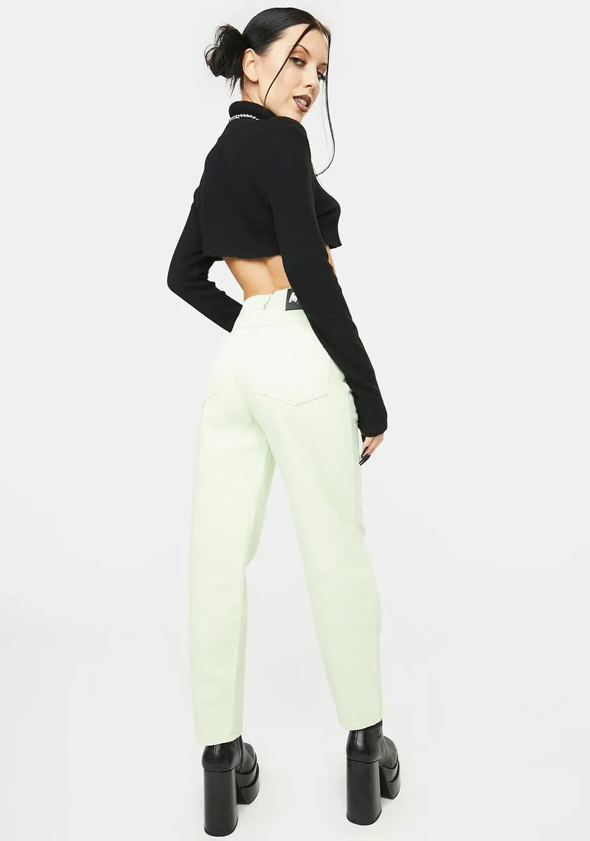 Pastel Green Denim Mom Jeans sold by Dolls Kill product image thumbnail 4