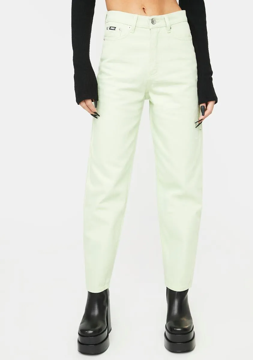 Pastel Green Denim Mom Jeans sold by Dolls Kill