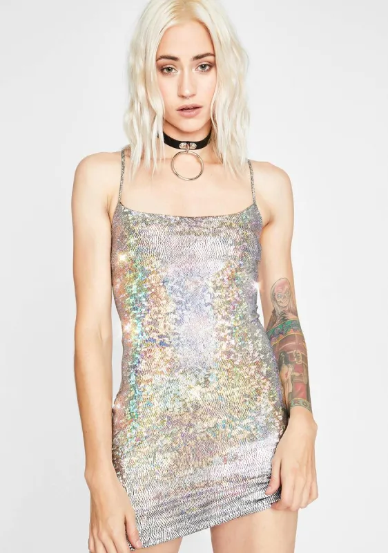 Freaky Space Stunt Holographic Dress sold by Dolls Kill