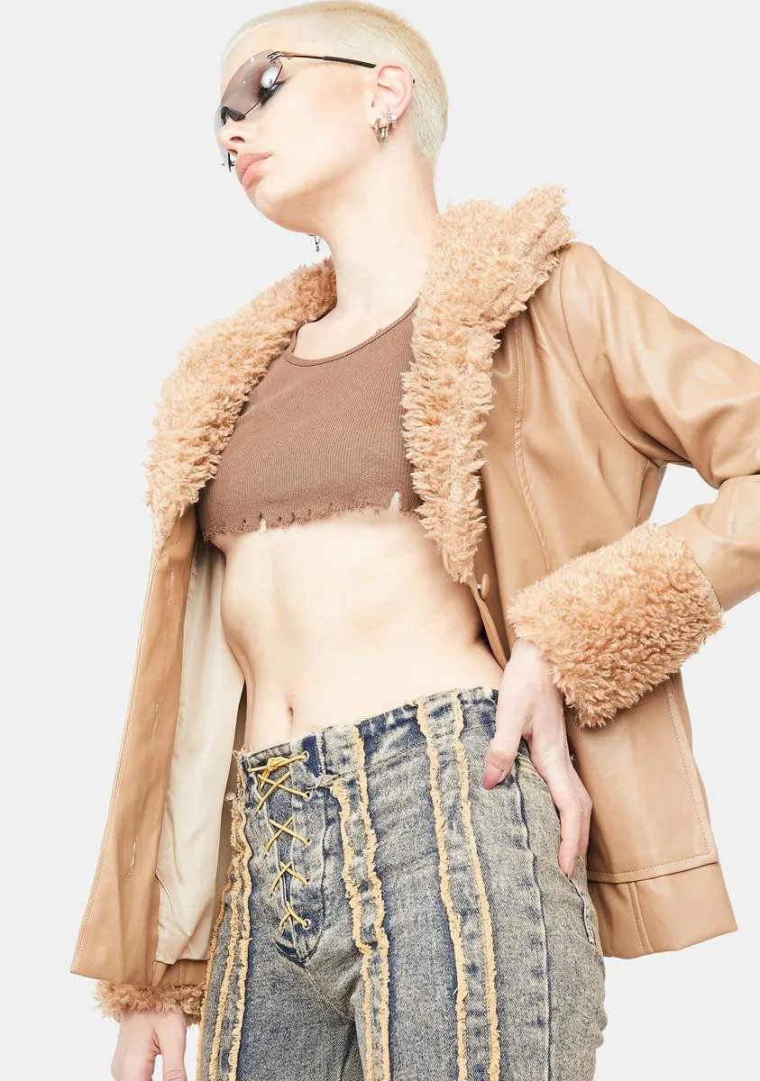 Would You Rather Fur Trim Coat sold by Dolls Kill product image thumbnail 2