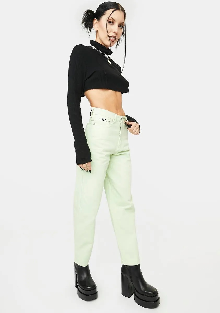 Pastel Green Denim Mom Jeans sold by Dolls Kill product image thumbnail 3