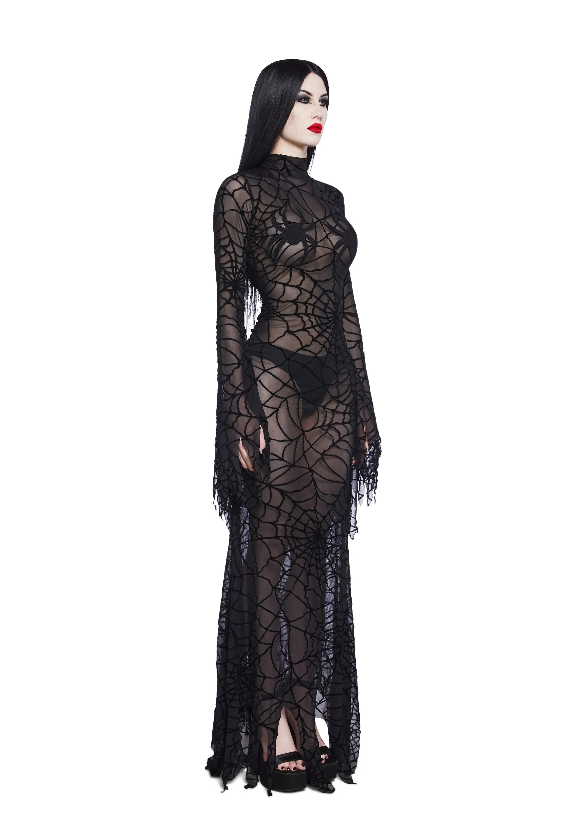 Dame Web Maxi Dress sold by Dolls Kill product image thumbnail 3