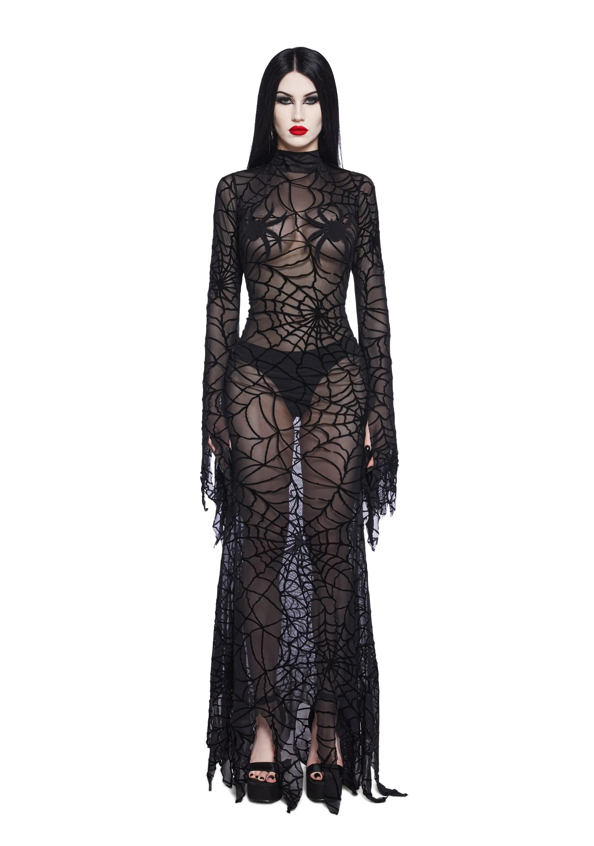 Dame Web Maxi Dress sold by Dolls Kill