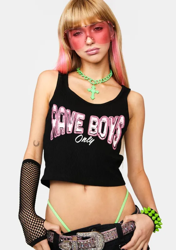 Rave Boys Only Graphic Tank sold by Dolls Kill