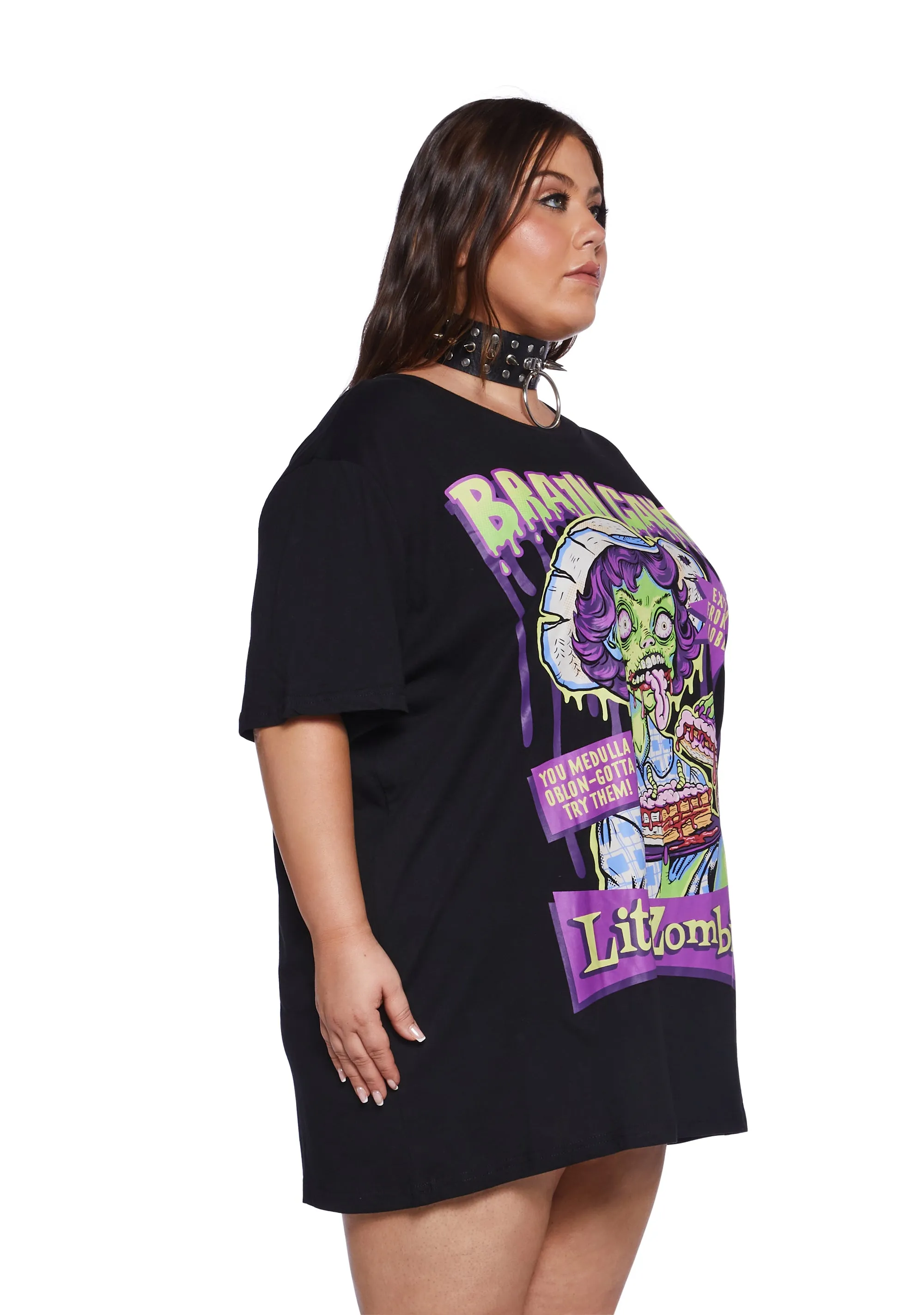 Plus Brain Food Glow In The Dark Graphic Tee sold by Dolls Kill product image thumbnail 3