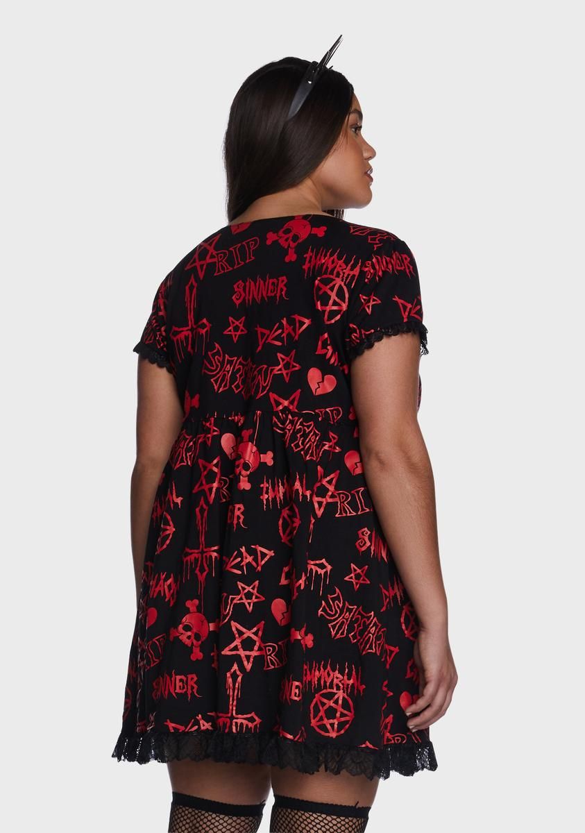 Plus Coveted Haunting Babydoll Dress sold by Dolls Kill product image thumbnail 4