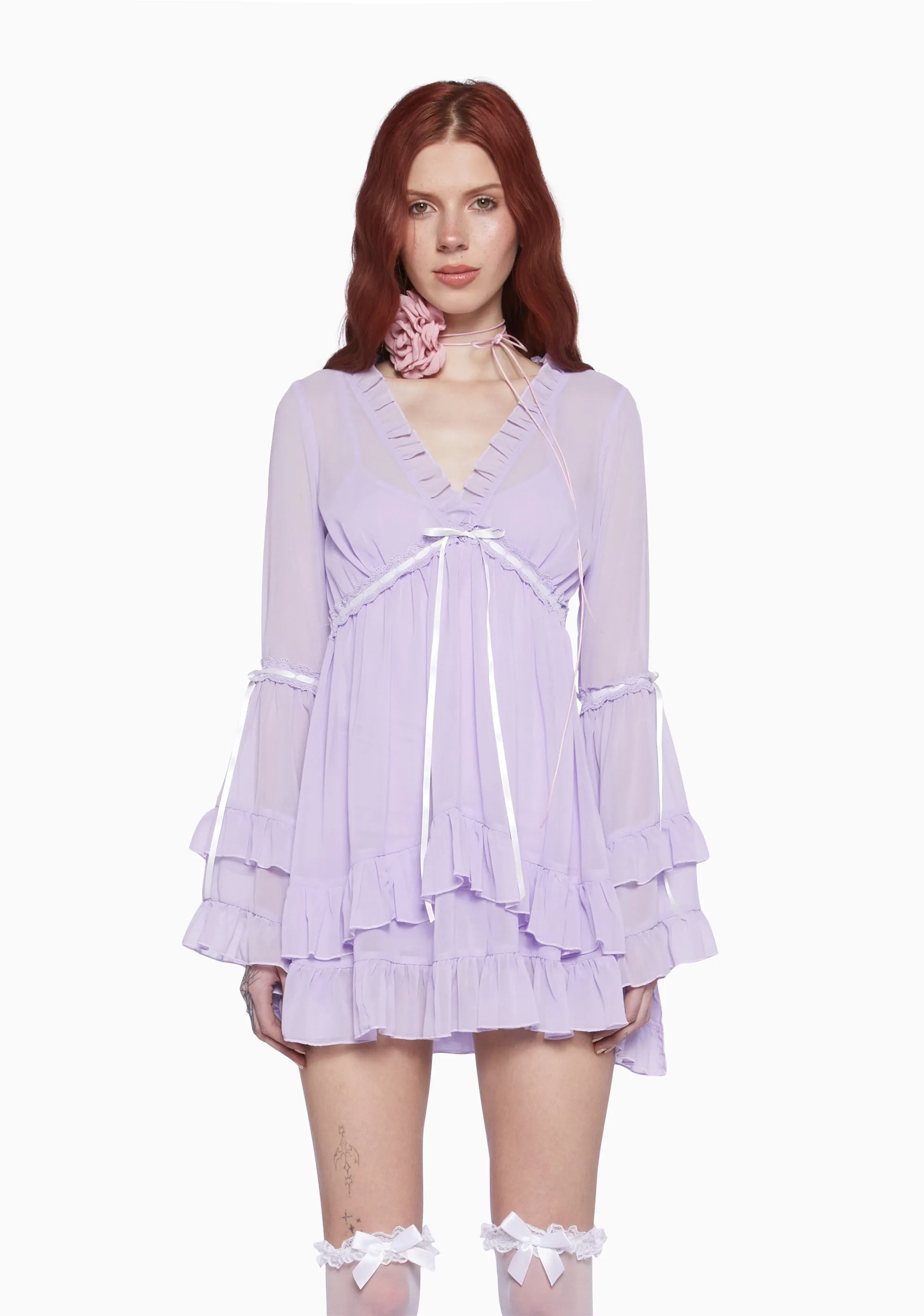 Real Divinity Mini Dress - Lavender sold by Dolls Kill