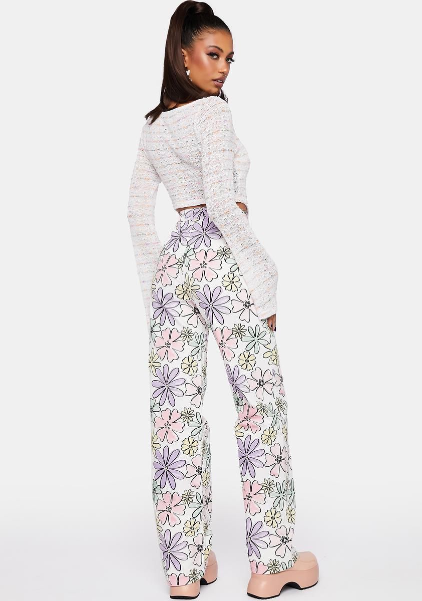 Off-White Floral Pants sold by Dolls Kill product image thumbnail 4
