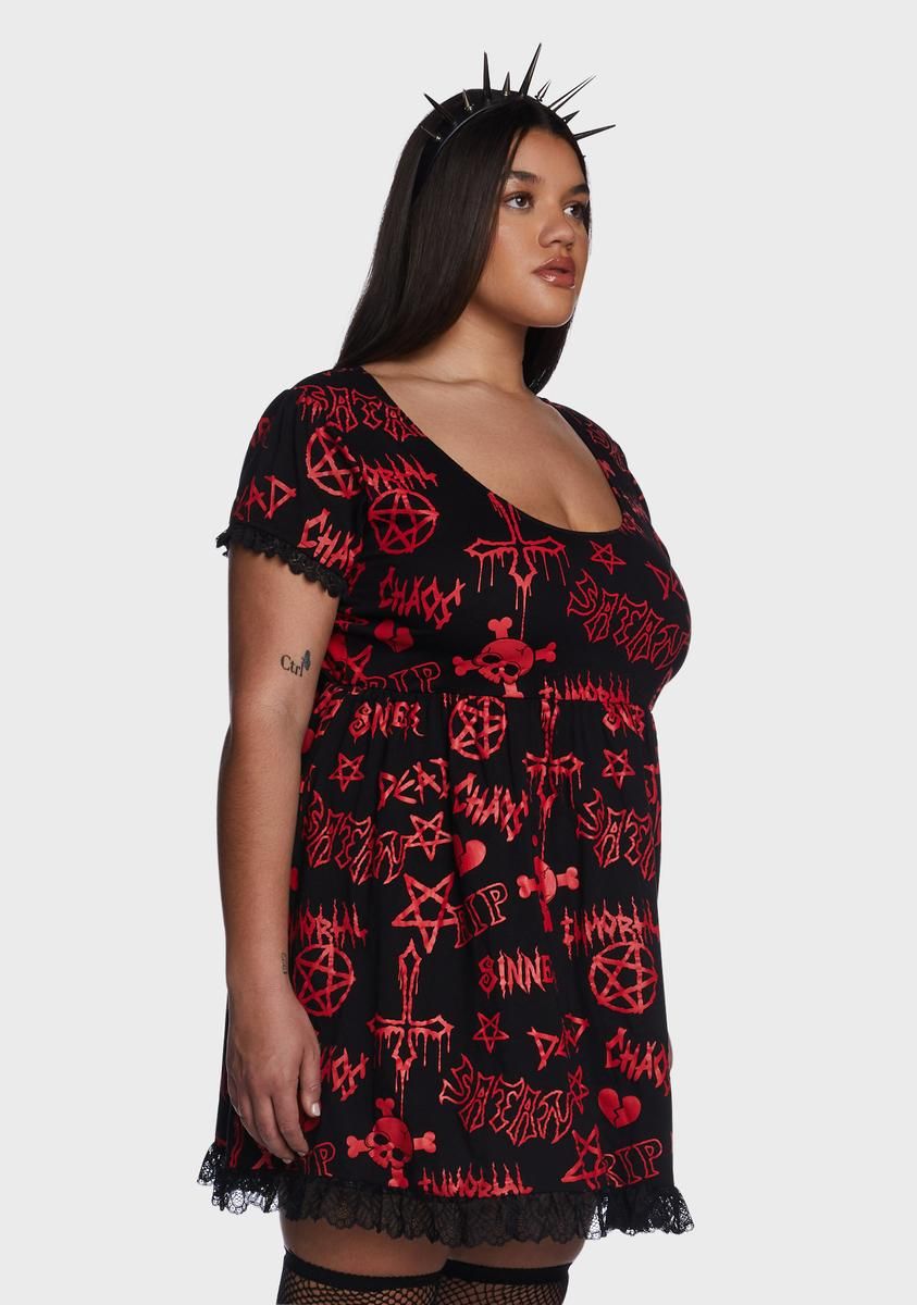 Plus Coveted Haunting Babydoll Dress sold by Dolls Kill product image thumbnail 3