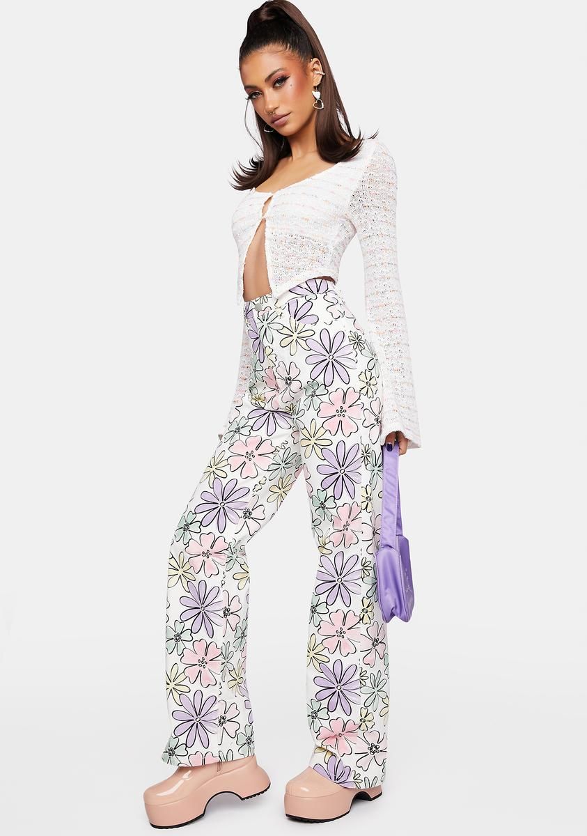 Off-White Floral Pants sold by Dolls Kill product image thumbnail 2