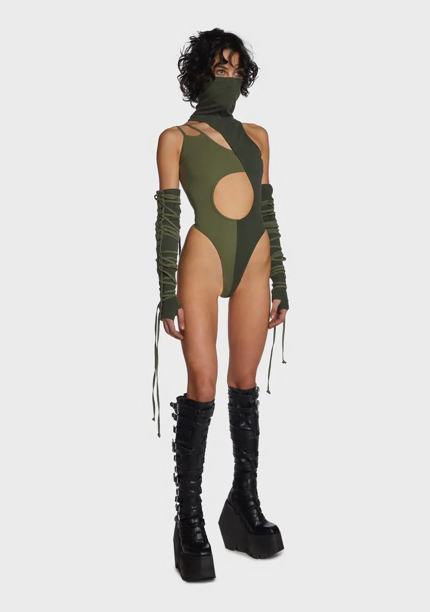 Echo Two-Tone Bodysuit And Gloves Set sold by Dolls Kill product image thumbnail 5