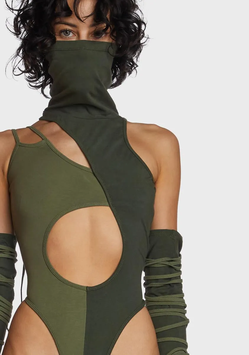 Echo Two-Tone Bodysuit And Gloves Set sold by Dolls Kill product image thumbnail 2