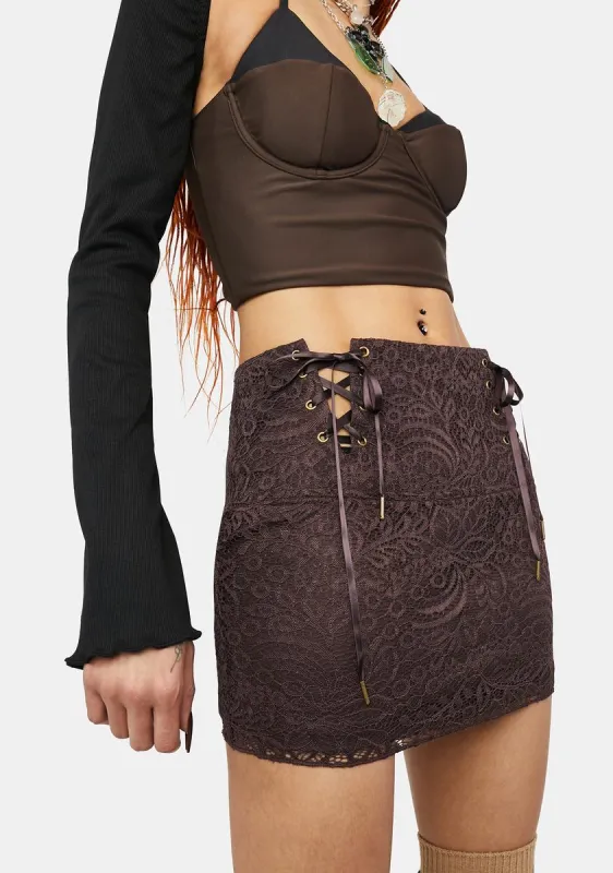 Magical Creatures Lace Mini Skirt sold by Dolls Kill