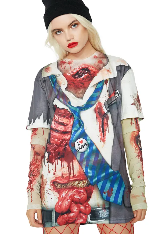 Zombie Mesh Long Sleeve Tee sold by Dolls Kill