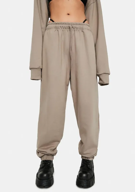 Mocha Newness Jogger Pants sold by Dolls Kill