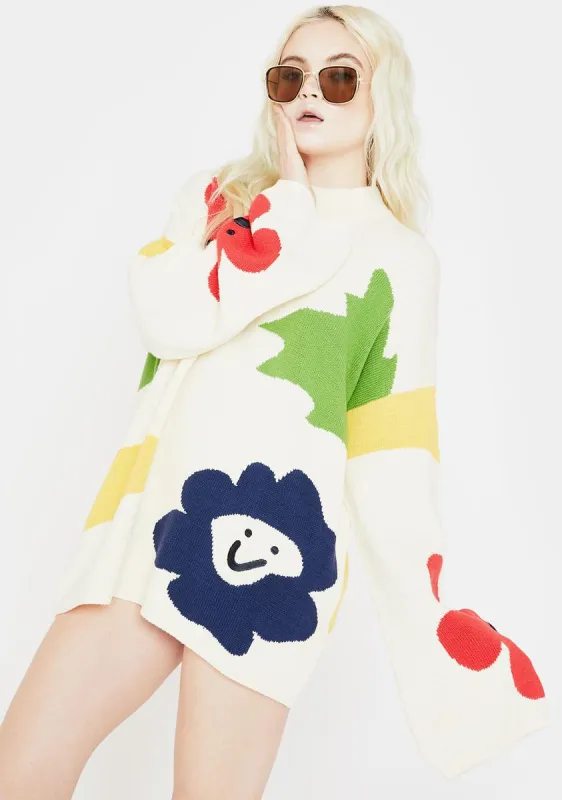 Flower Bed Knit Sweater sold by Dolls Kill