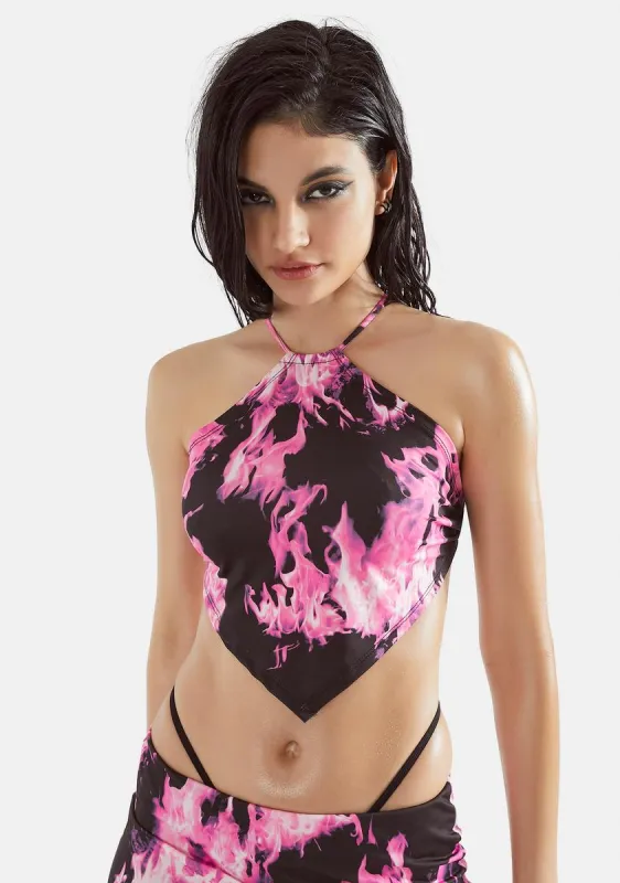 Sweet Inferno Halter Top sold by Dolls Kill