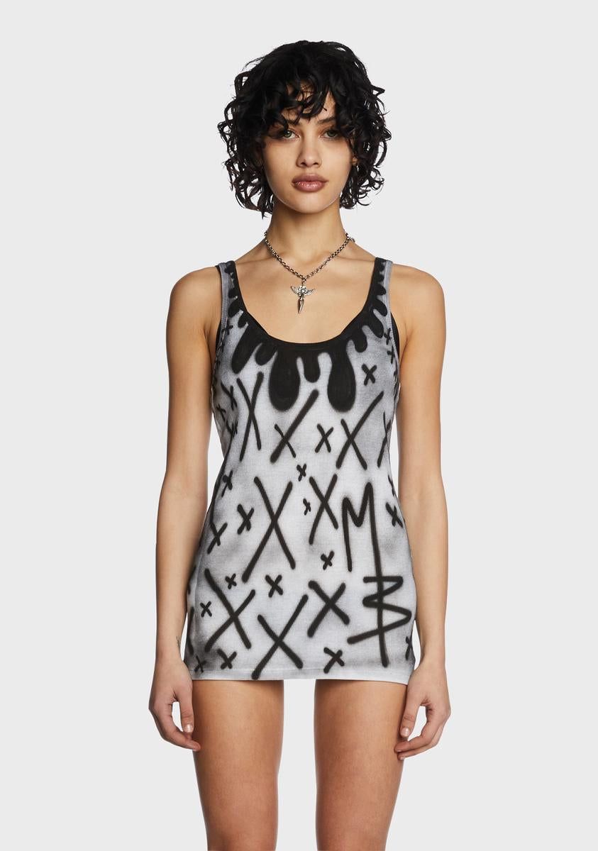 Drip Ribbed Tank sold by Dolls Kill