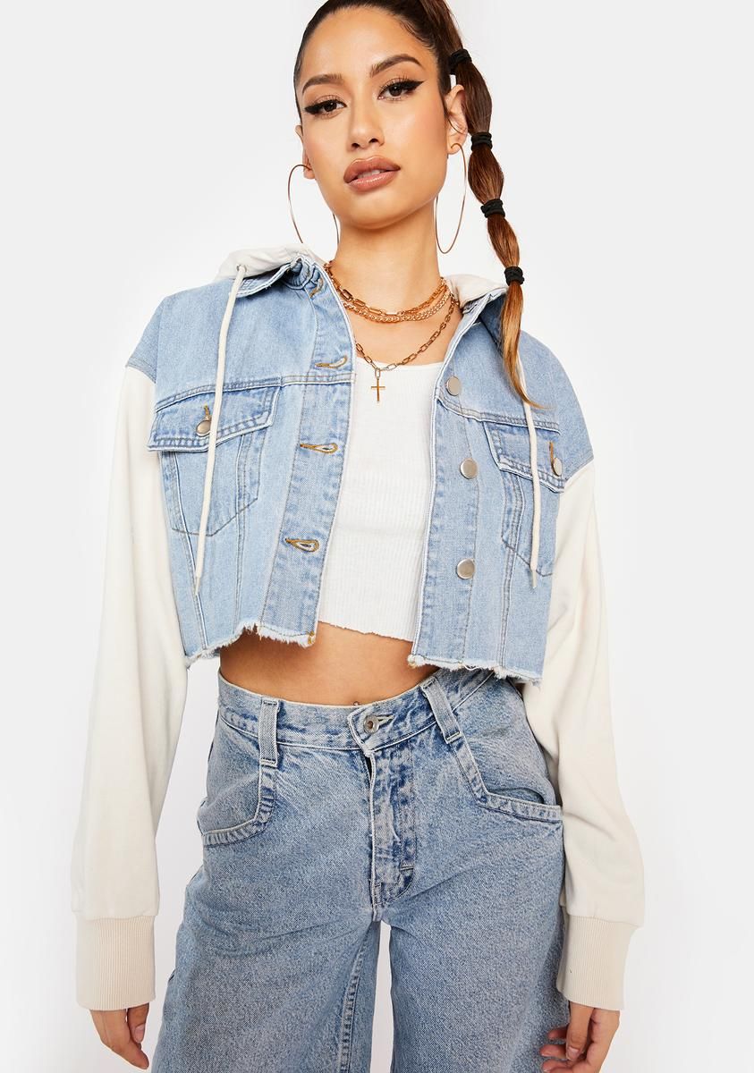 Street Chic Hooded Denim Jacket sold by Dolls Kill