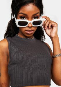 Black Amelia Rib Tank Top sold by Dolls Kill