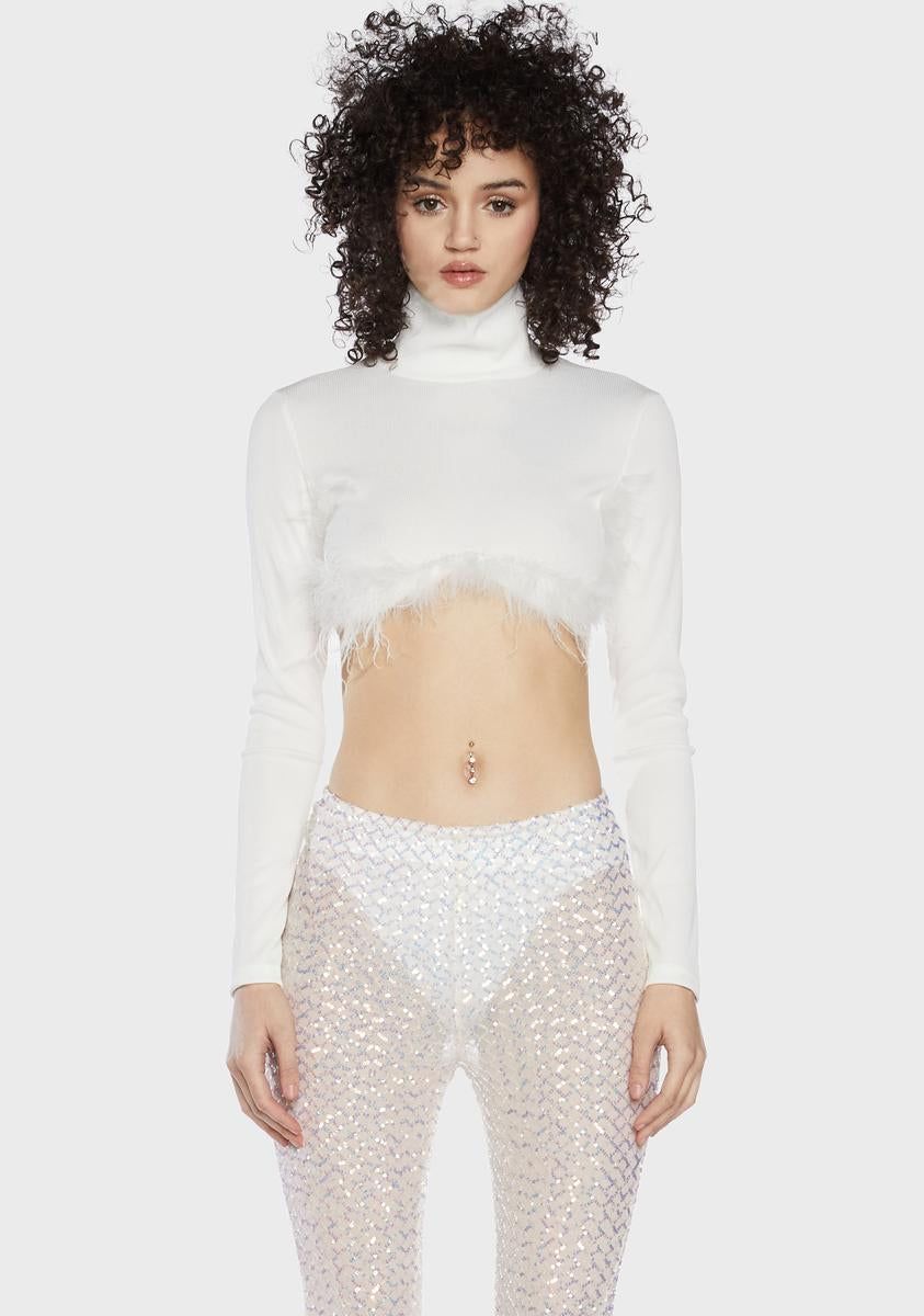 Done To Perfection Marabou Top sold by Dolls Kill