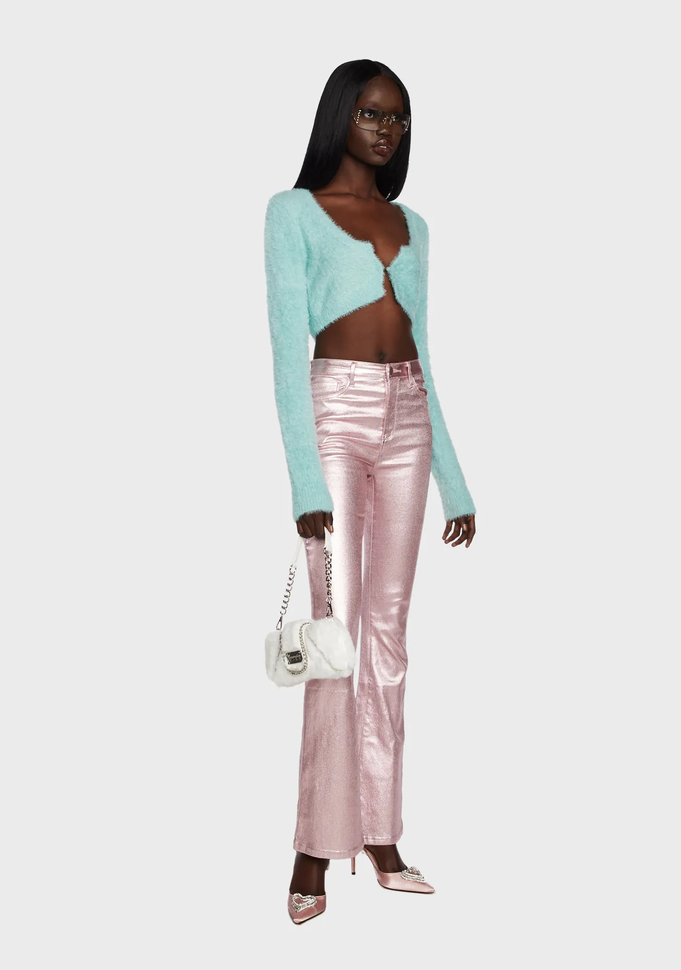 Fuzzy Hooked In Cropped Cardigan sold by Dolls Kill product image thumbnail 2