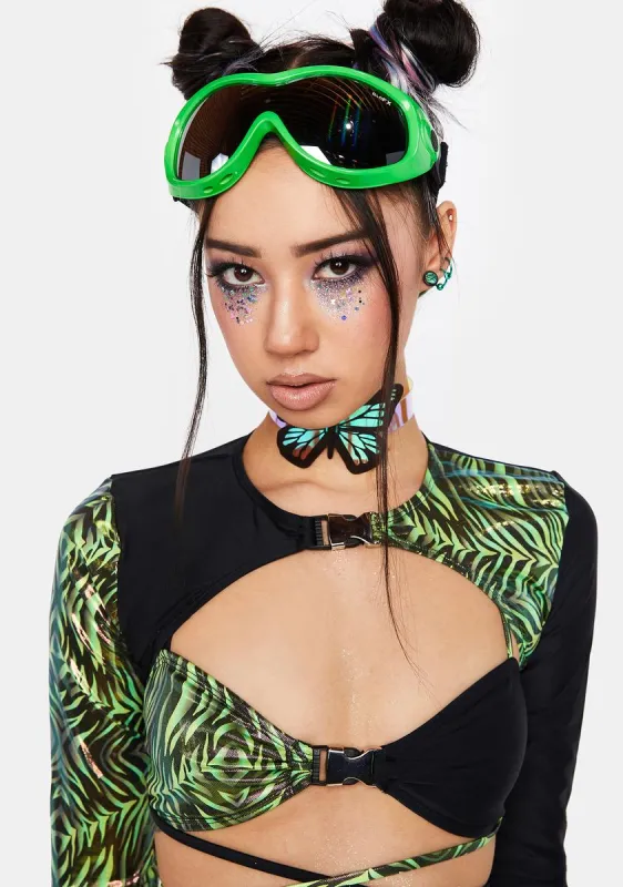 Safari Slime Cropped Sleeves sold by Dolls Kill
