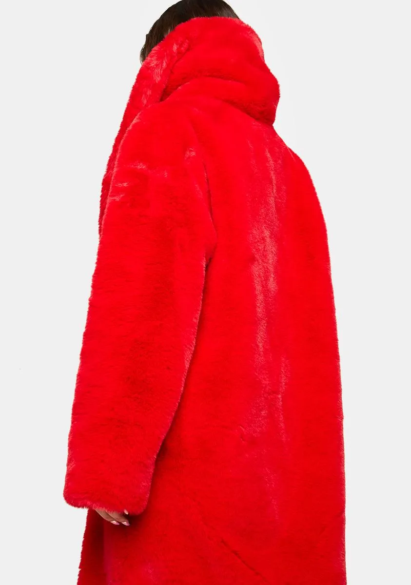 Cherry Neon Kitten Faux Fur Coat sold by Dolls Kill product image thumbnail 4