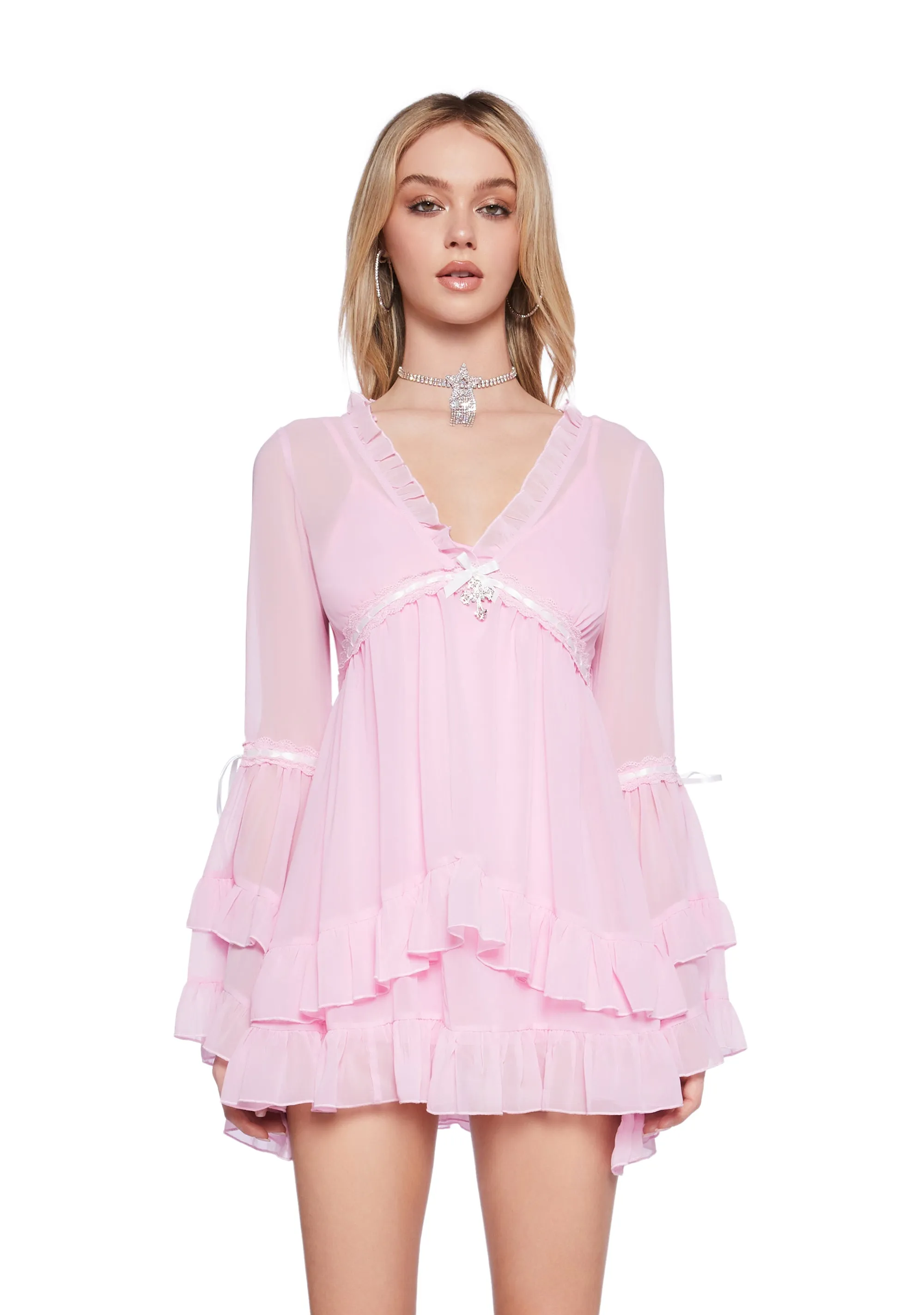 Real Divinity Mini Dress - Light Pink sold by Dolls Kill