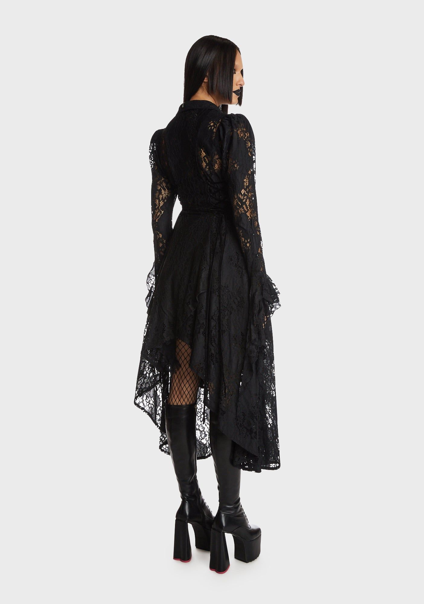 Gothic Romantic Hollow Out Frilly Lace Dress sold by Dolls Kill product image thumbnail 4