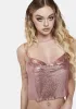 Rose Chain Reaction Cowl Crop Top sold by Dolls Kill