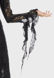 Gothic Romantic Hollow Out Frilly Lace Dress sold by Dolls Kill