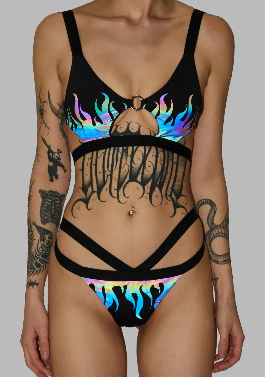 Flames Reflective Bikini Set sold by Dolls Kill product image thumbnail 2