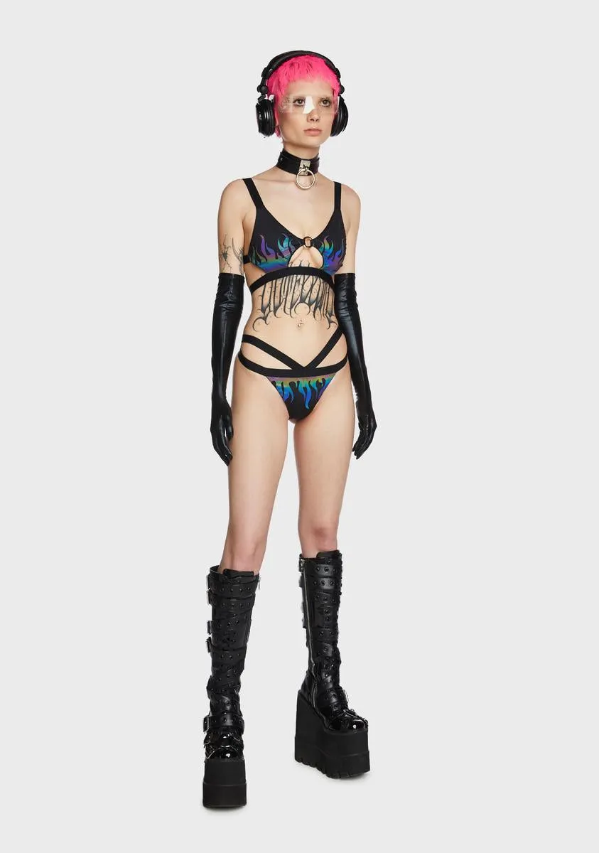 Flames Reflective Bikini Set sold by Dolls Kill product image thumbnail 5