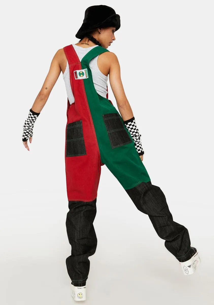 Color Block Denim Overalls sold by Dolls Kill product image thumbnail 4