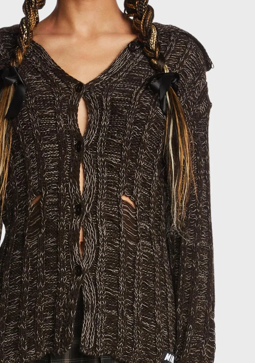 Gem Distressed Knit Cardigan sold by Dolls Kill product image thumbnail 2