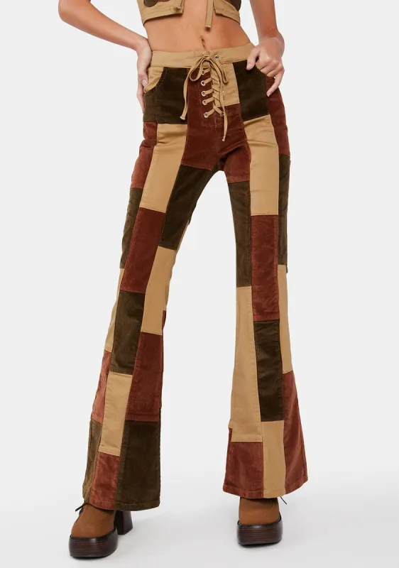 Struck By Wonder Patchwork Pants sold by Dolls Kill