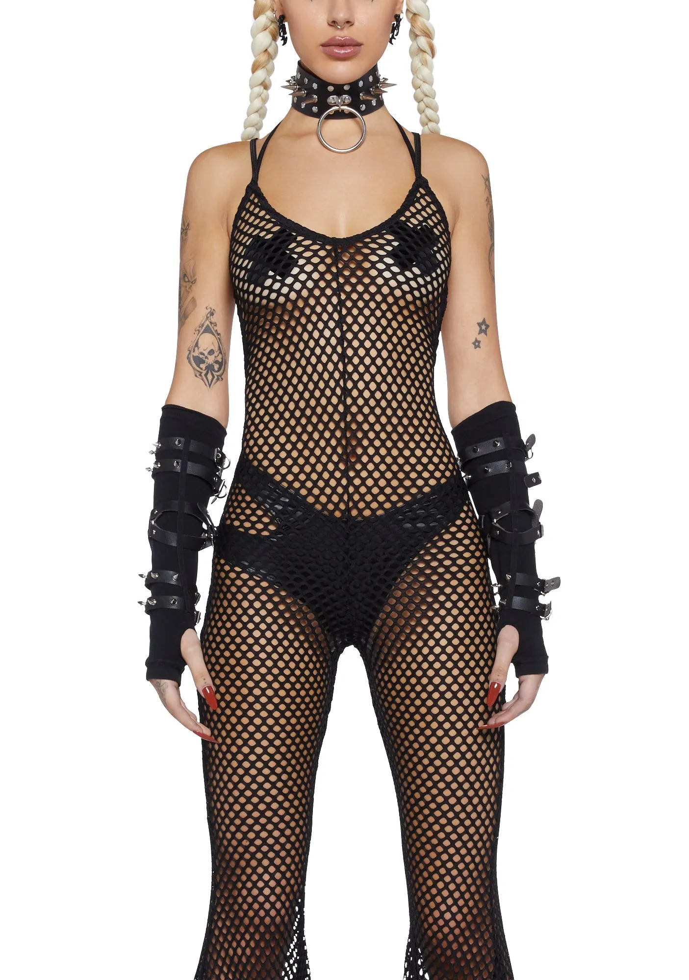Wired Seduction Fishnet Jumpsuit - Black sold by Dolls Kill product image thumbnail 2