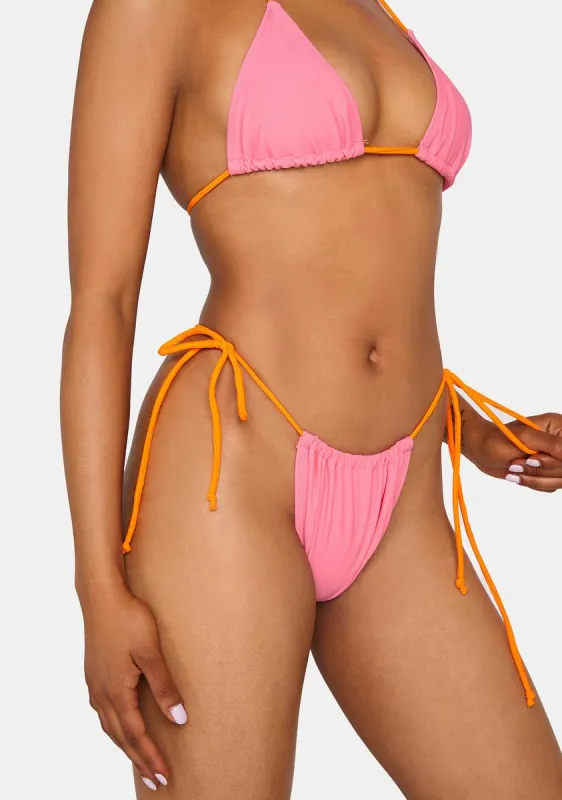 Pink Terry Leyna Bikini Bottoms sold by Dolls Kill