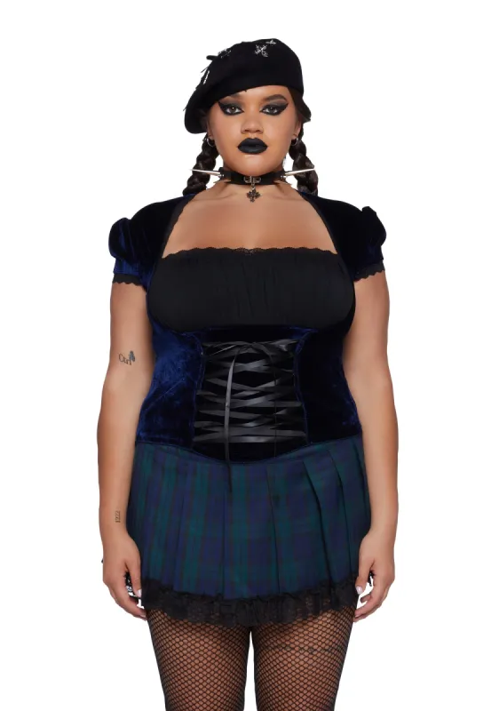 Plus Quick Alliances Velvet Top sold by Dolls Kill
