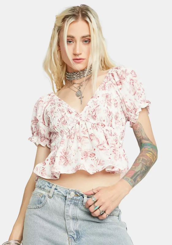 Love Story Floral Top sold by Dolls Kill