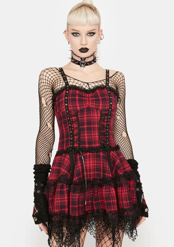 Punk Studded Mini Strap Dress sold by Dolls Kill